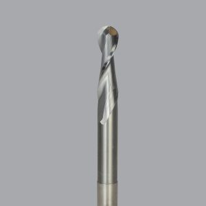 Onsrud 52-244BL - 1/8 Solid Carbide router, 2 flute, ballnose, upcut, Extended Length