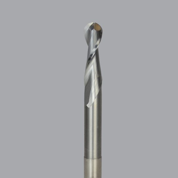 Onsrud 52-244BL - 1/8 Solid Carbide router, 2 flute, ballnose, upcut, Extended Length