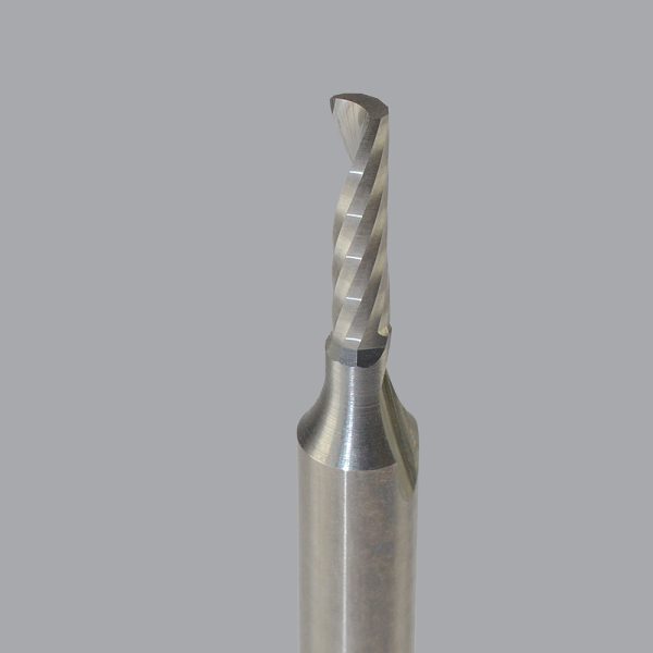 Onsrud 63-712 - 1/8 Solid Carbide router, 1 flute, upcut O flute for hard plastics