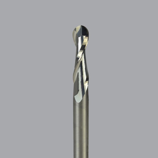 Onsrud 65-220B - 1/4 Solid Carbide router, 2 flute, ballnose, upcut for Soft plastics