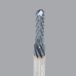 Onsrud 66-908ALTIN - 3/8 Solid Carbide router, multi flute, drill pt, ESG coated