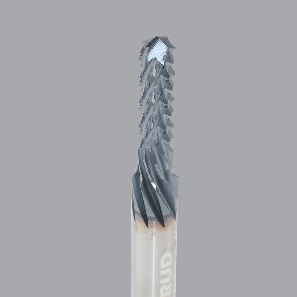 Onsrud 66-908ALTIN - 3/8 Solid Carbide router, multi flute, drill pt, ESG coated
