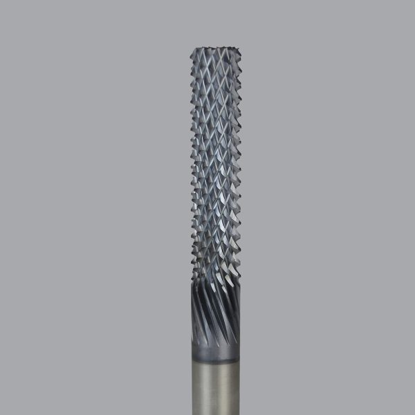 Onsrud 66-922ALTIN - 3/8 Solid Carbide router, multi flute, burr pt, ESG coated