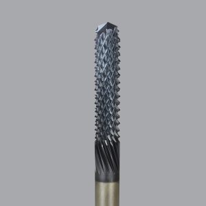 Onsrud 66-924ALTIN - 3/8 Solid Carbide router, multi flute, drill pt, ESG coated