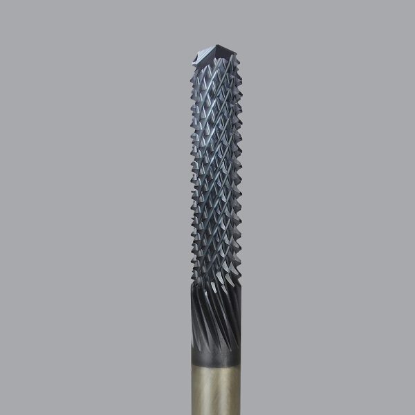 Onsrud 66-924ALTIN - 3/8 Solid Carbide router, multi flute, drill pt, ESG coated