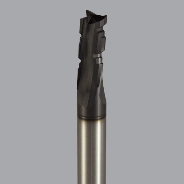 Onsrud 67-255 - 3/8 Solid Carbide router, 3 flute, upcut, chipbreaker, DLC coated